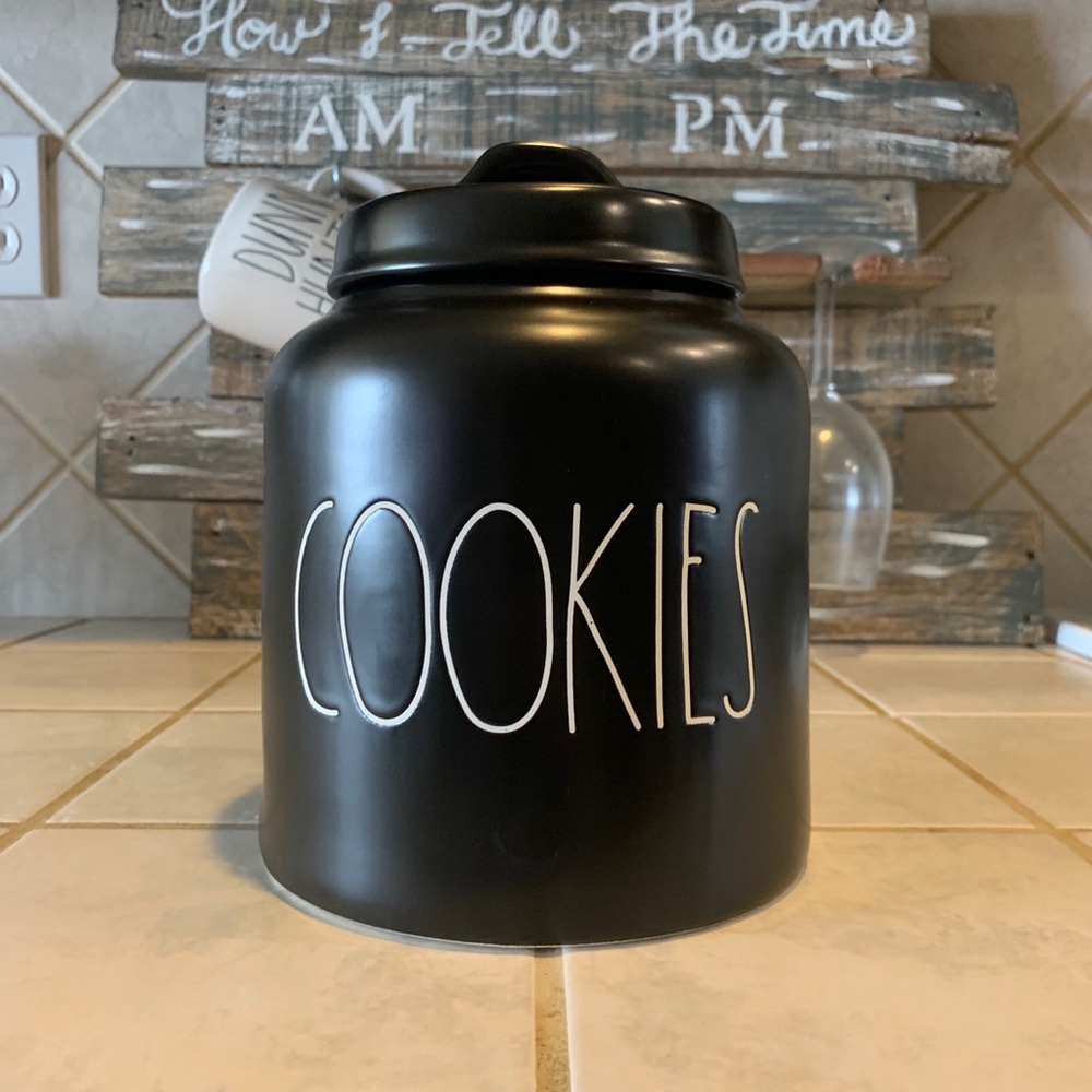 Rae Dunn BLACK COOKIES CANISTER